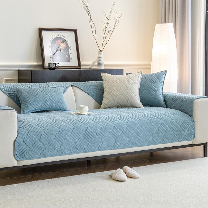 Plüsch Sofakissen Herbst und Winter Milch Samt Kissen Winter Webmuster Rutschfester Sofaüberwurf Kissenbezug Stoffhandtuch