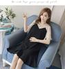 Korean Style Summer 2026 Maternity Chiffon Dress with Short Sleeves - Trendy Mid-Length Design for Moms