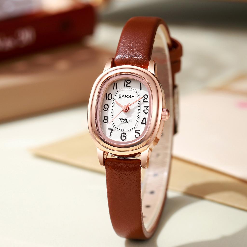 New Fashion Oval Dial Women Quartz Watches Simple Thin Leather Strap Women Wristwatch Vintage Arabic Numerals Dial Clock Gifts