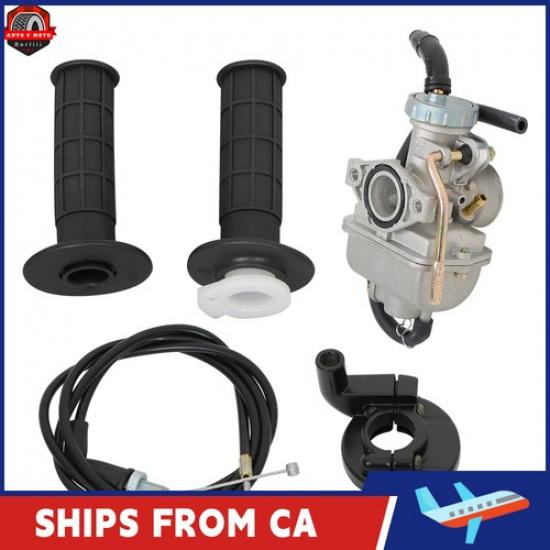 For Honda XR80 1979-2004 Carburetor & Throttle Cable With Handle Grip Bar 7/8