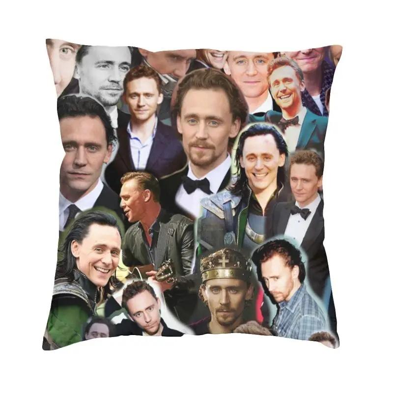 Cool Tom Hiddleston Collage Pillow Case Home Decor 3D Double Side Print Actor Cushion Cover For Car Decoration Salon