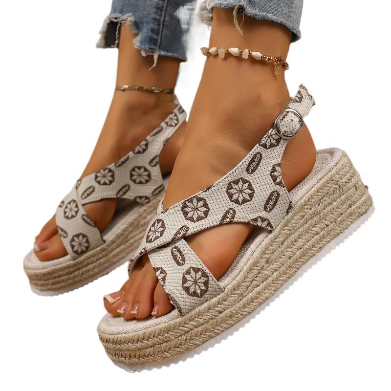 Fashion 2025 Hot Sale Ladies Shoes Open Toe Women's Sandals Fashion Color Matching Casual Summer Plus Size Light Wedge Sandals Zapatos