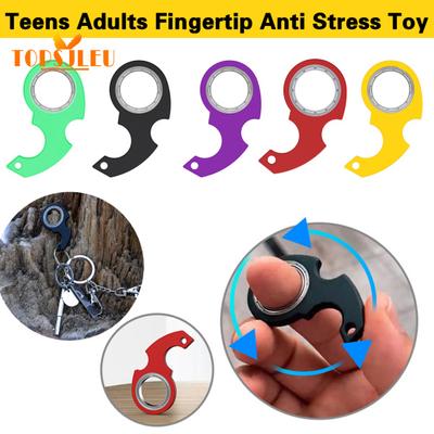 Keychain Fidget Spinner Pocket-sized Plastic Gadget Relieve Boredom Sensory Toys Teens Adults Fingertip Anti Stress Toy Party Favors
