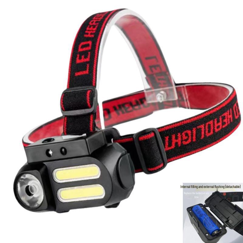 Portable USB Rechargeable Waterproof COB Headlight for Outdoor Use