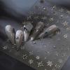 Snowflake TENSOR Ferritic Strip & Diamonds TL-303 Transparent Glass Adhesive Nail Stickers