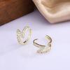 Small Round Stone Trendy Lightning White Zircon Hoop Earrings For Women Vintage Gold Color Ear Buckle Wedding Jewelry Valentines