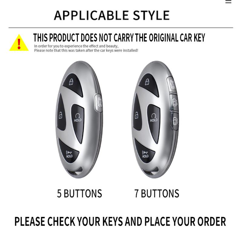 5 7 Buttons Car Key Case Cover Shell Fob For Hyundai Kona Ev Grandeur Gn7 Ioniq 6 Remote Car Interior Accessories