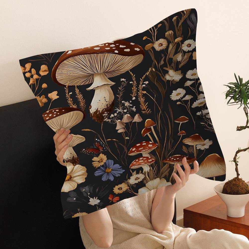 Hot Selling Squirrel Mushroom Cushion Cover Decorative Pillow Sofa Home Decor Case Pillow Cases