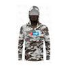 Mens Quick-Dry UV Protection Fishing Hoodie With Face Cover Long Sleeve Camo Outdoor Sport Shirt Hiking Camping