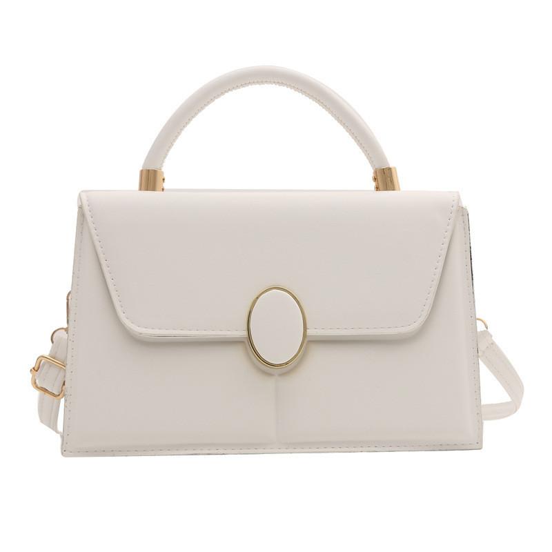 

Fashionable Simple High-end Handheld Small Square Bag Women 2024 Spring New Casual Versatile Single Shoulder Crossbody Bag Street Trend Style White