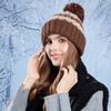 Winter Coldproof Warm Knitted Hat Ear Protection Hat Women's Fur Ball Wool Hat