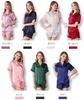 MAYUDAMA Silk Luxurious Silk Pajamas for Short Open Elegant Plus Sizes Available in Various Sizes and Colors 100% Women, Sleeve, Front, Two-Piece Set,