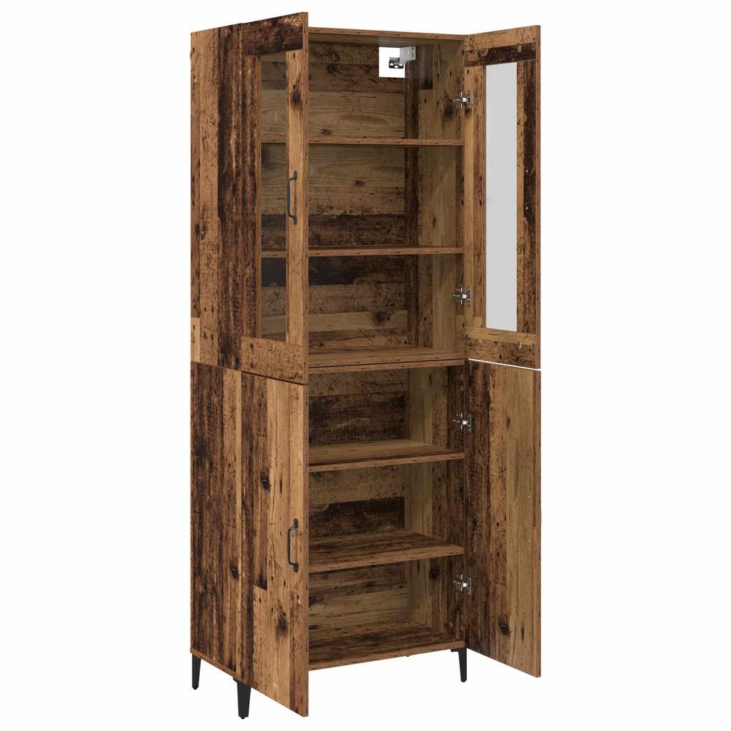 Highboard 2 pcs Reclaimed Wood Wood Based Material