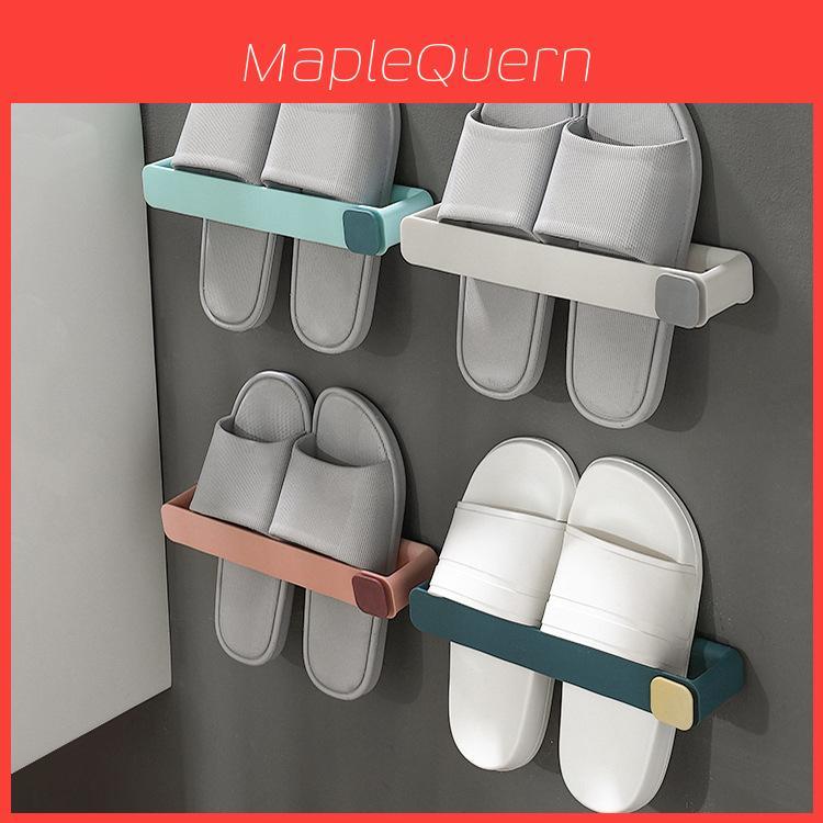 Modern Minimalist Wall Mounted Shoe Rack With Adhesive Installation For Bathroom And Bedroom Storage