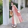 Real Shot Pink Splicing Big Skirt Dress Women's Summer New Holiday Style Super Good-looking Temperament Thin Vest Long Dress