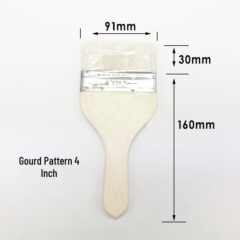 Wool Soft Bristle Barbecue Brush – Water-based Paint & Baking Brush with Long Handle, Available In Sizes 1-5 Inches