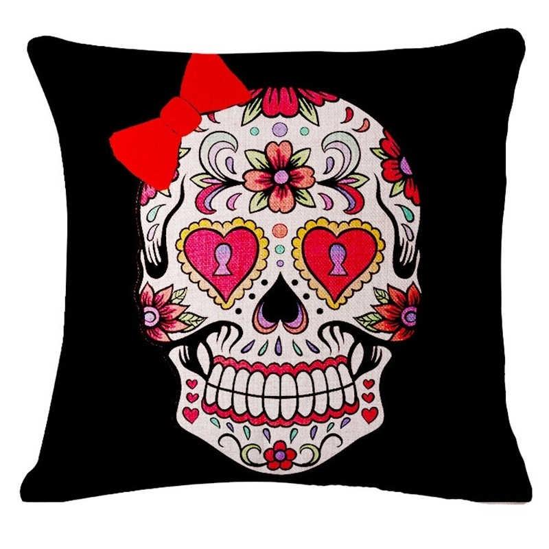 Gold Skull Fashion Pattern Home Decor Pillowcase Cushion Cover