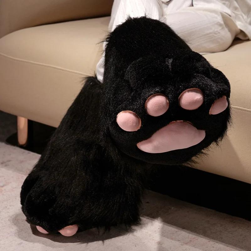 Fursuit Paw Gloves Boots Giant Wearable Wing Accessories Plush Toys Furry Cosplay Cat Bear Shoes Cute Fluffy Animal Manga Party