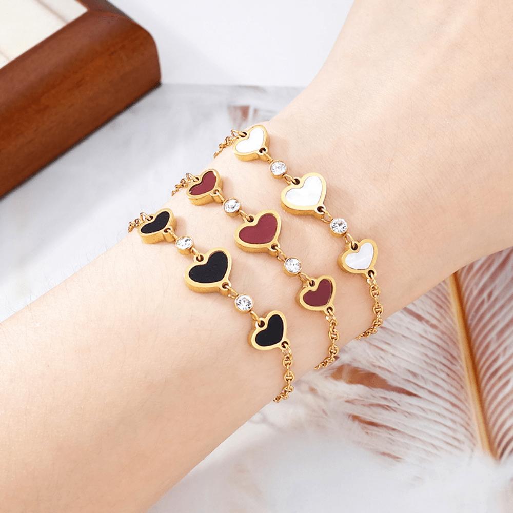 Love heart bracelet women's light luxury stacking fashion jewelry jewelry