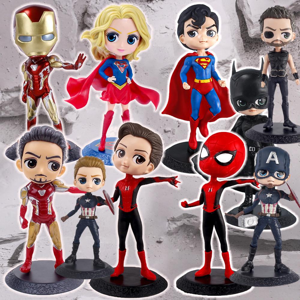 Detailed Avengers Justiceleague Q Version Cartoon Model Action Figure Decoration