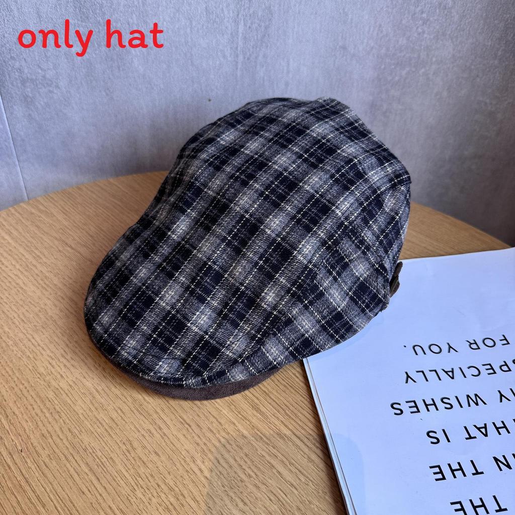 Checkered Fashionable Retro Pattern Women Casual Beret For Autumn And Winter