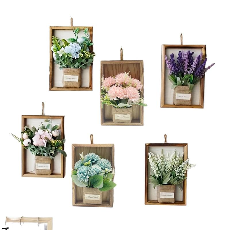 1PC Wood Photo Frame Imitation Flowers Decoration Party Decor Supplies
