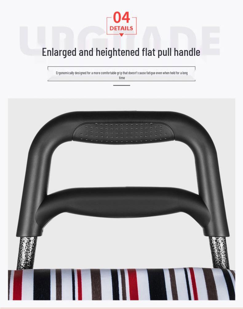 Foldable Stair-Climbing Shopping Cart with Seat for Home Use - Ideal for the Elderly