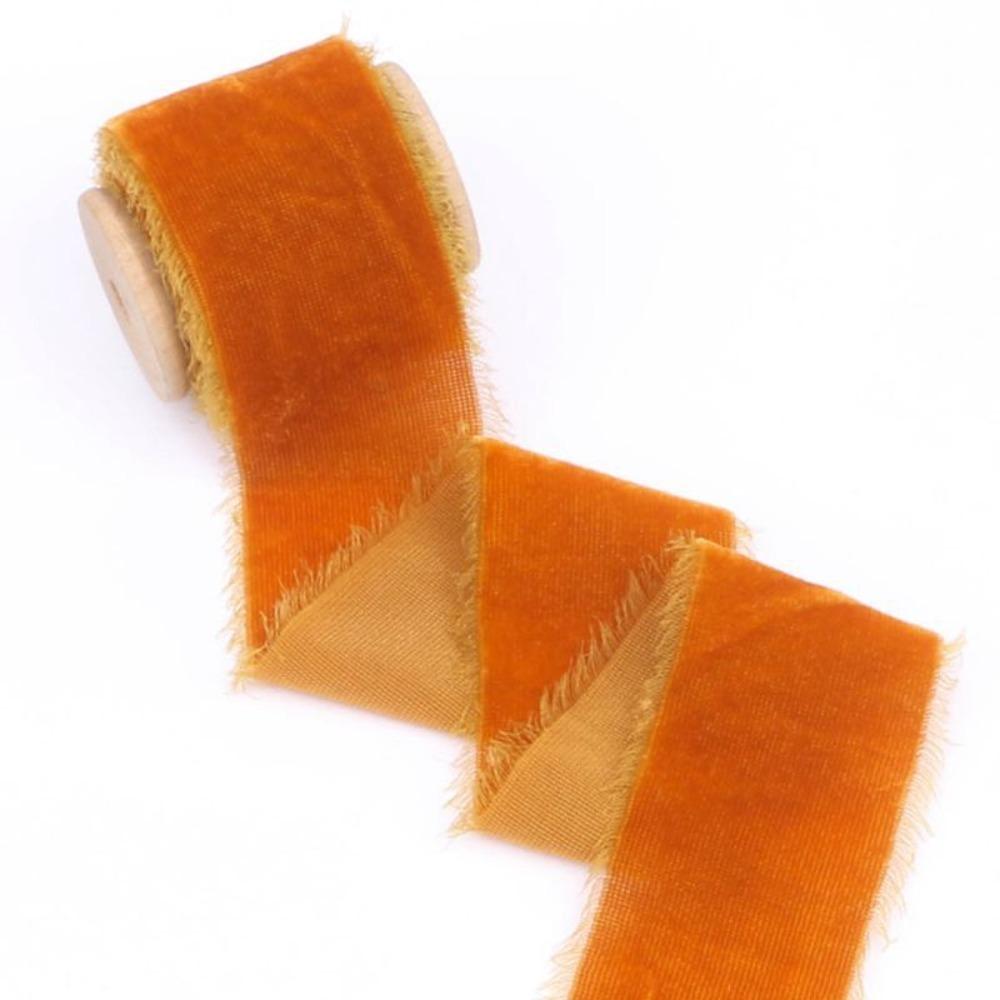 1 Meter Velvet Ribbon Velvet Thickening Ribbon Frayed Edged Ribbons Frayed Edge Gift Packing Ribbon Christmas Party Decorations