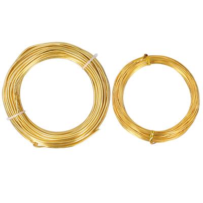 2 Rollen 1.0mm 2.0mm Aluminium DIY Sieraden Ambacht Maken Draad Flexibel Bloemsierad Draad Goud