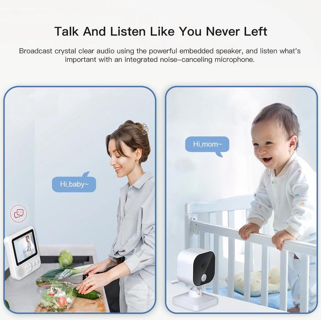 2.8" 720P Baby Monitor with Two-Way Intercom