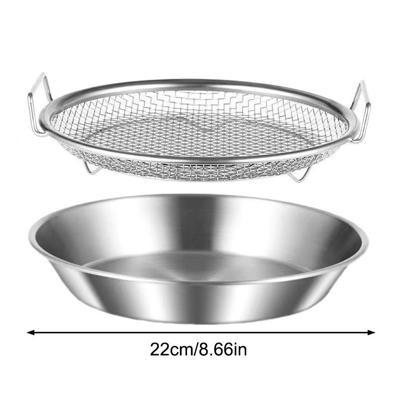 Reusable Stainless Steel Filter Tray Disk - round Mesh Basket for Frying Grilling Kitchen Strainer Fruit & Vegetable WaterFilter