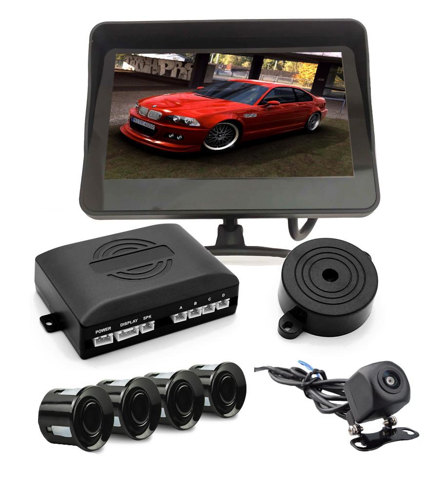 Monitor + Kamera + Czujnik Parkowania Wideo Ahd 22Mm Czarne Sensory