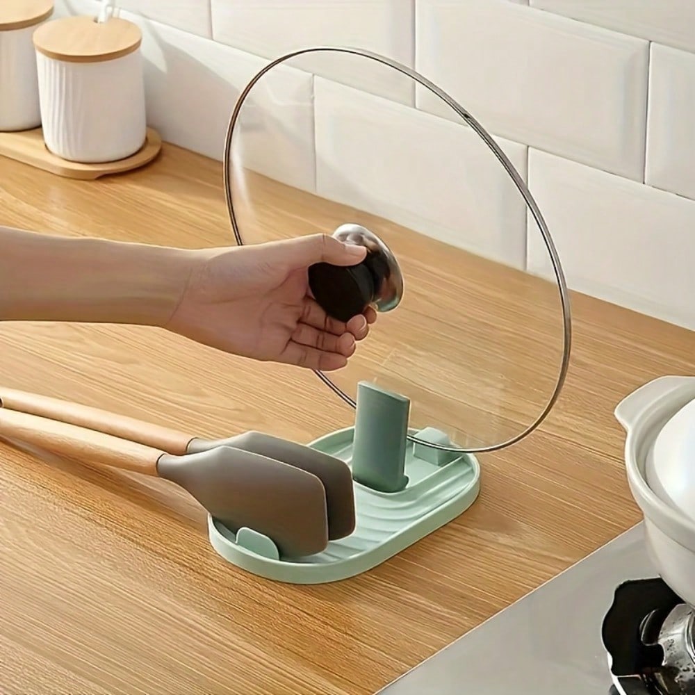 1 pezzo Spatola/Porta cucchiaio Pieghevole in Plastica, Porta Coperchio Pentola, Scaffale Porta Stoviglie, Organizer da Cucina, Accessori da Cucina, Utensili da Cucina