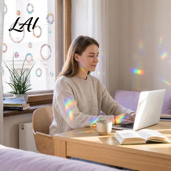 Bird Strike Deterrent 16Pcs Window Decals to Prevent Strikes Clings for Birds Circles Style Rainbow Easy Apply Film Alert Static Glass Reminder