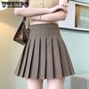 Pleated Skirt A-line High Waist Women Back Zipper Built-in Anti-light Safety Pants Slim Black Grey Hotswet Preppy Style Casual