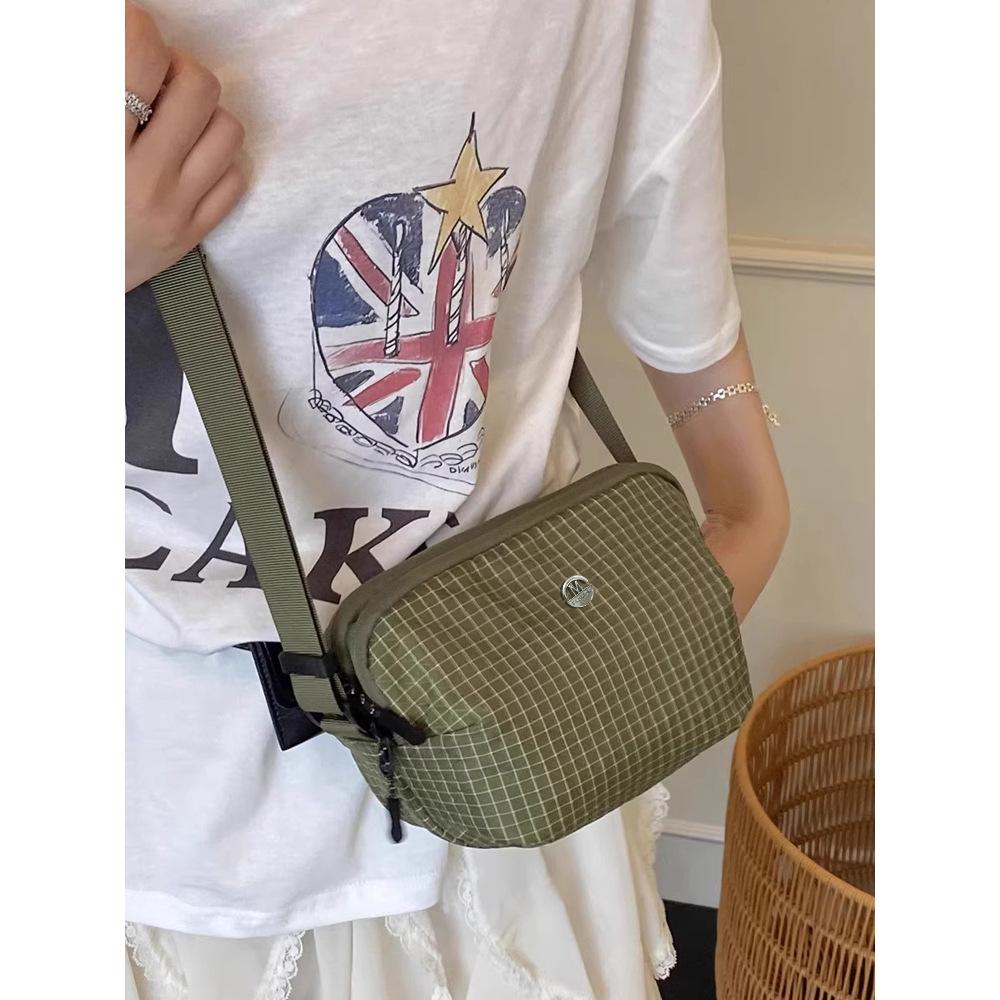 Plaid Nylon Cloth Small Bag 2025 New Fashion Sports Bag Casual Versatile Men's and Women's Lightweight One-shoulder Crossbody Bag