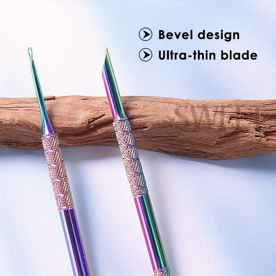 Stainless Steel Double-Headed Nail Pusher Cuticle Remover Exfoliation Prep Tool Clean Dead Skin Circle Bevel Shovel Manicure Tool