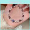 French Vintage Zircon Square Pearl Bracelet With Geometric Style For Women Gift
