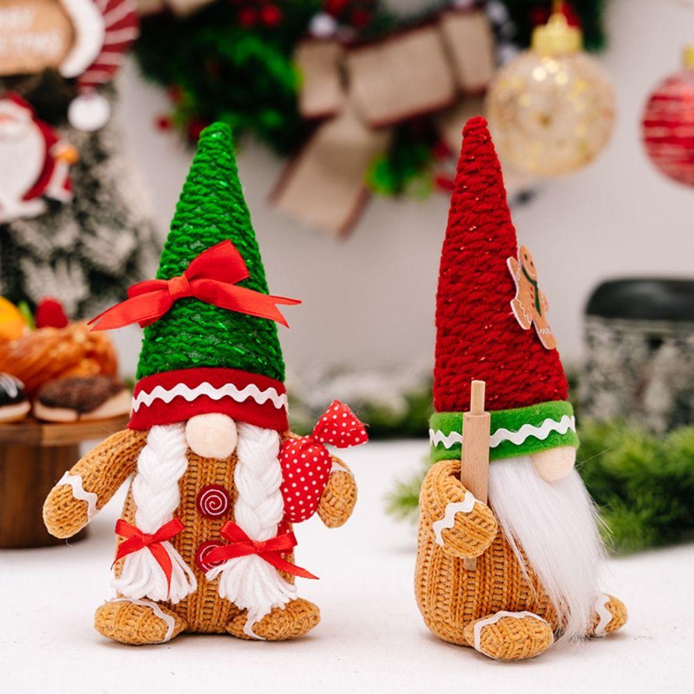 Long Hair/Long Beard Gingerbread Dwarf Dolls Rolling Pin Winter Gnomes Decorations  Thanksgiving