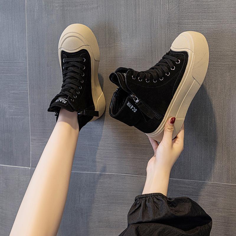 Autumn new creative casual fashion versatile niche female student casual board shoes platform high top board shoes women