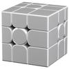 MoYu Mirror Cube Space Silver V2 Ball-Core Magnetic UV Irregular Shape Puzzle 3x3 Cube with 72 Built-in Magnets [Authentic] Mirror Cube V2