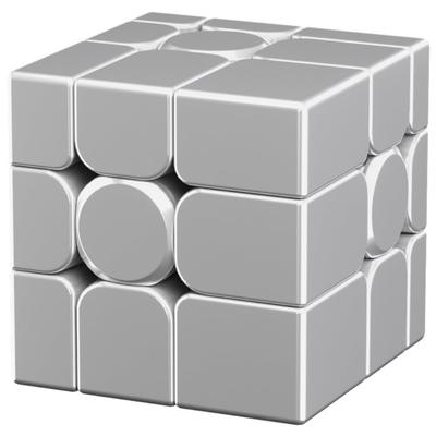 MoYu Mirror Cube Space Silver V2 Ball-Core Magnetic UV Irregular Shape Puzzle 3x3 Cube with 72 Built-in Magnets [Authentic] Mirror Cube V2