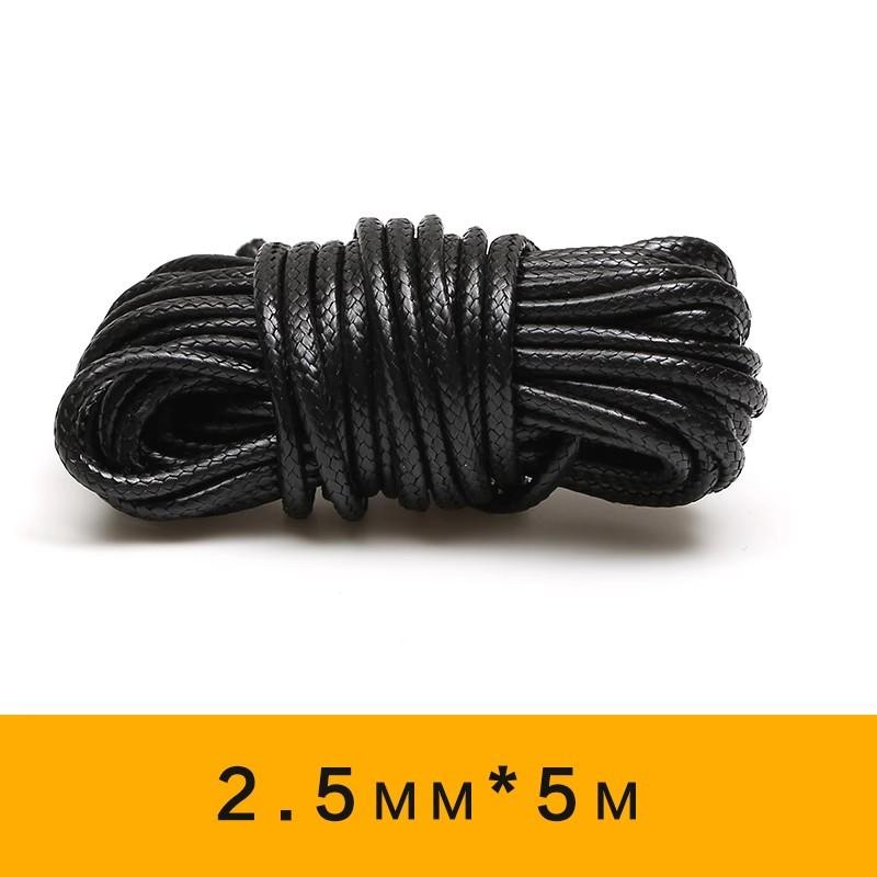 Black Thai oil wax rope round handmade leather dense wax rope woven jewelry pendant tied with flat rope DIY material