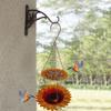 Bird Feeders for Outdoors Double-Layer Metal Tray Hangable Sunflower Design Bird Feeder for Finch Hummingbird Backyard Garden