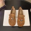 Fashion 2025 Spring and Autumn New Women's Shoes Thin Fashion Beaded Tassel Casual Shoes Soft Bottom Flat Casual Shoes