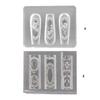 Nail Art Silicone Stamp Mold for Party and Salon Rose Window Shaped Manicure Mould Embossed Nail Stencils for Women
