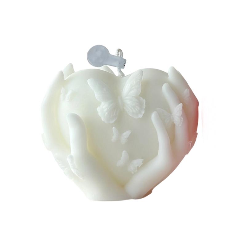 

Holding Heart Shape Scented Candle Lastings Burn Aromatherapys Candle Ornament for Home Table Decorations Photo Props белый
