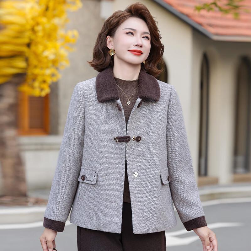 Women's Plus Velvet Wool Blend Winter Jacket