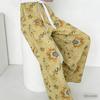 Damen-Blumen-Baumwoll-Seiden-Pyjama - Große Größen, Sommer, Leicht, Für draußen, Gerades Bein, Lockerer Schnitt