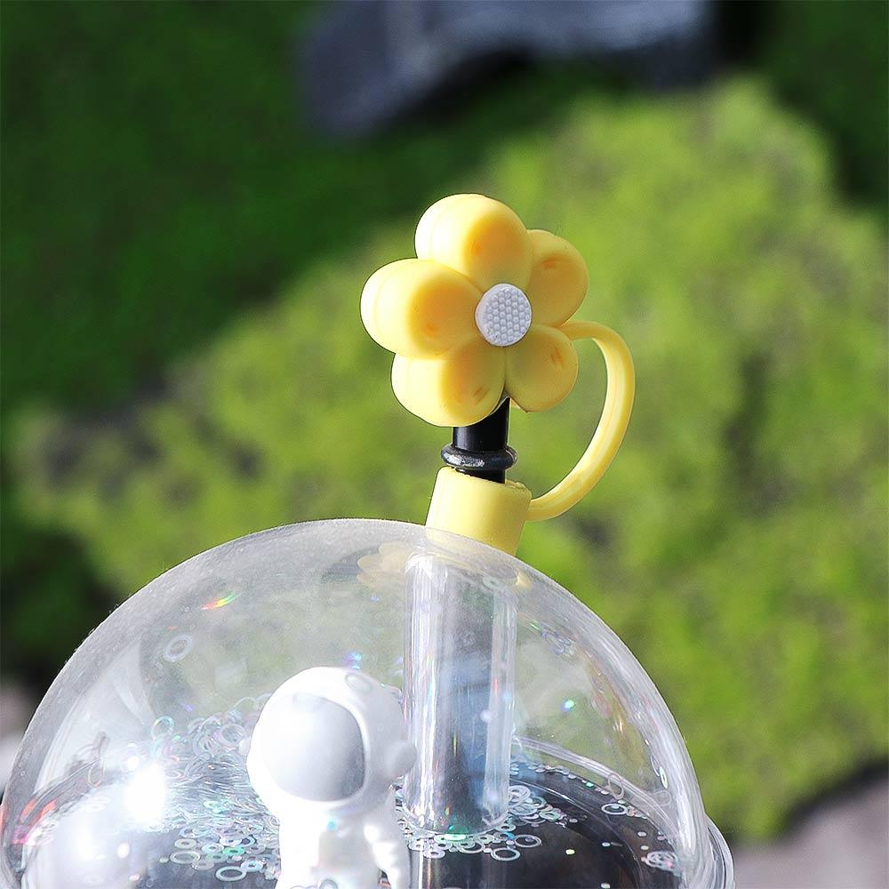 Soft Straw Tips Cover Flower Shape Straw Cover Cap Creative Flower Straw Toppers  Cup Decoration